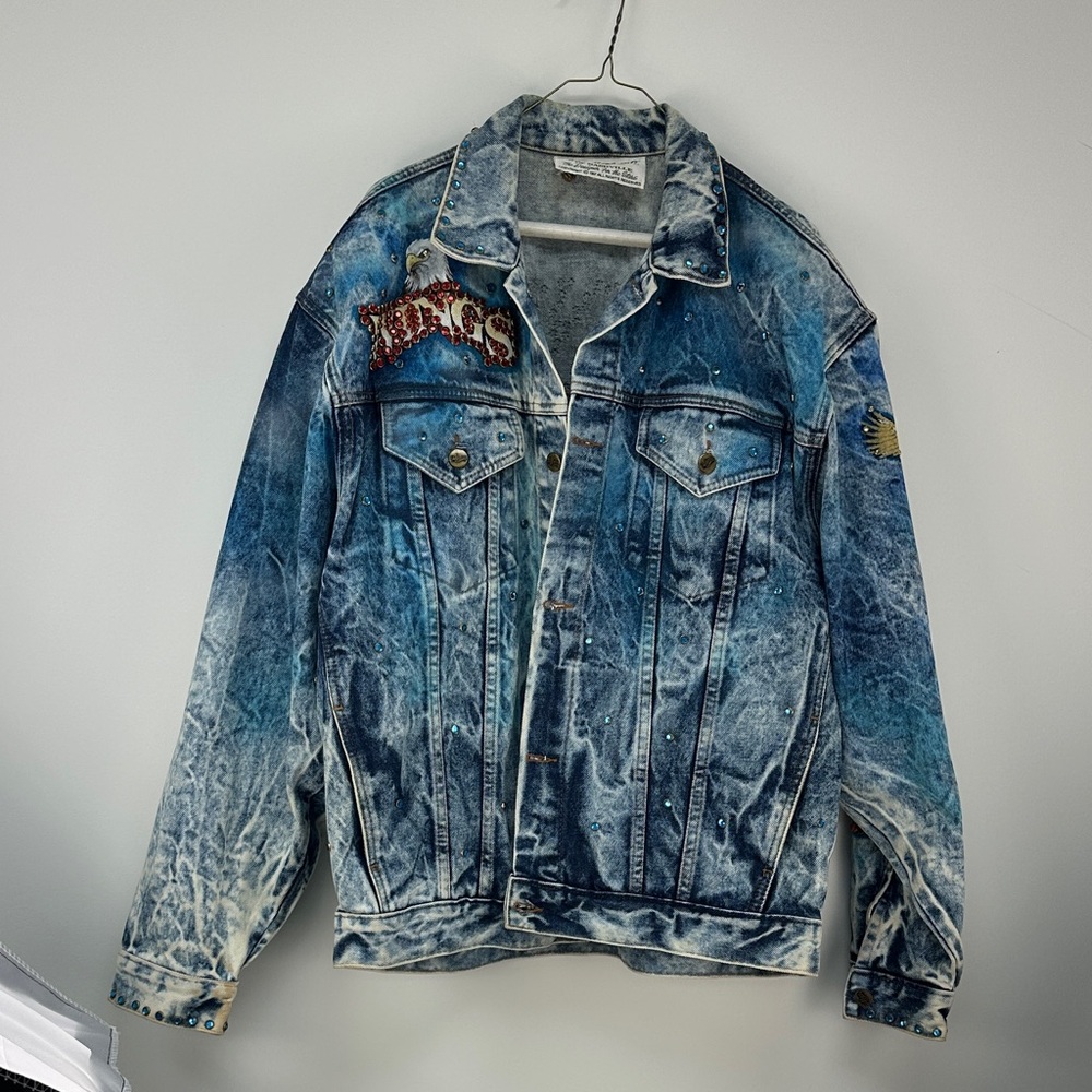 The Tony Alamo vintage Blue Denim Jacket
“Wings” with lots of rhinestones.